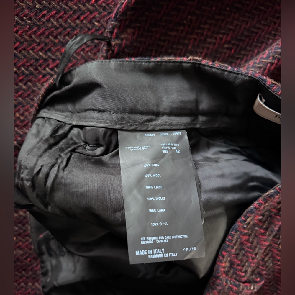 Prada women’s Burgundy Tweed Pants - Picture 10 of 12